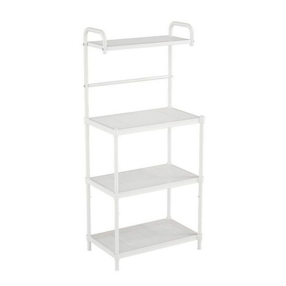 FASCK 4-Tier Kitchen Microwave Stand with Metal Shelves, Heavy Duty Storage Cart for Oven Coffee Maker Appliances