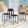thumbnail image 1 of FASCK 6 Pack Stackable Stool, 17.5” Stacking Decoration Stool Set w/Metal Frame & Plastic Seat, Backless Round Flexible Seating for Children's Table, School, Classroom(6 Piece, Black), 1 of 6