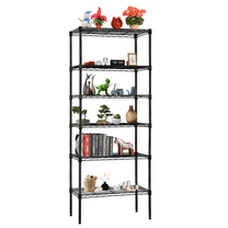 FASCK  6 Tier Wire Shelving Units Adjustable Metal Storage Rack 23L x 13W x 59H NSF Pantry Shelves Kitchen Organization Shelf for Kitchen Garage Small Places Commercial,Black