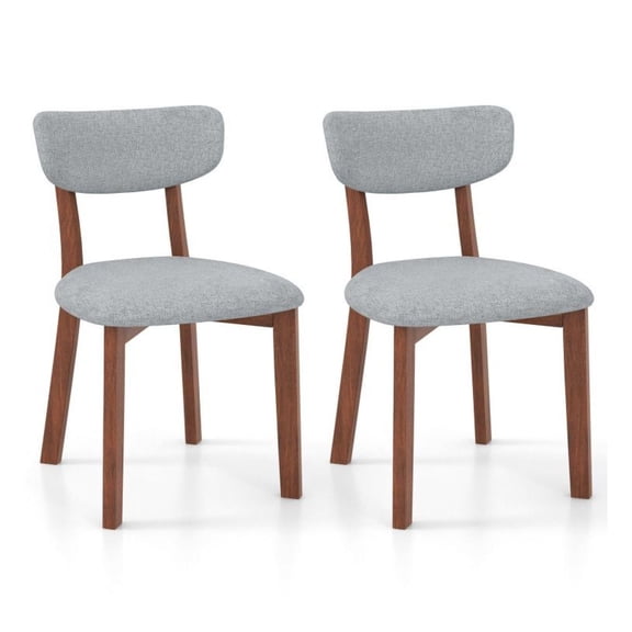 FASCK Dining Chairs Set of 2, Upholstered Mid-Back & Solid Rubber Wood Frame, Comfortable Side Chairs for Home, Restaurant