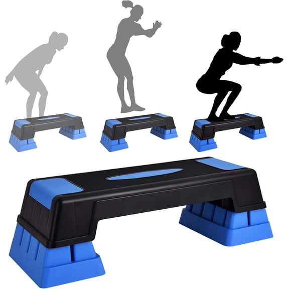 FASCK Exercise Step Platform, 5”-7”-9” Height Adjustable Stepper