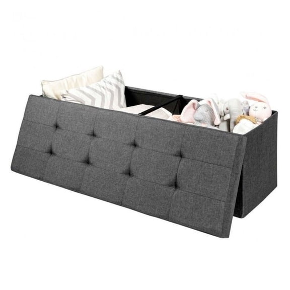 FASCK Large Fabric Folding Storage Chest, Ottoman Bench for Living Room, Bedroom, Blankets, Toys, Foldable Storage Box with Lid, 40 Gallon Capacity