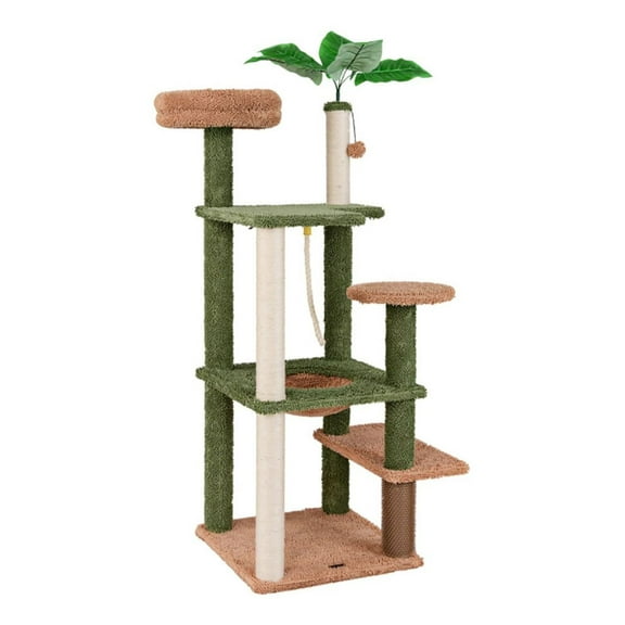 FASCK Multi-Level Cat Tree with Scratching Posts, Rope & Plush Perch Toy Bed, Durable Cat Activity Center for Indoor Kittens, Cats, and Large Cats