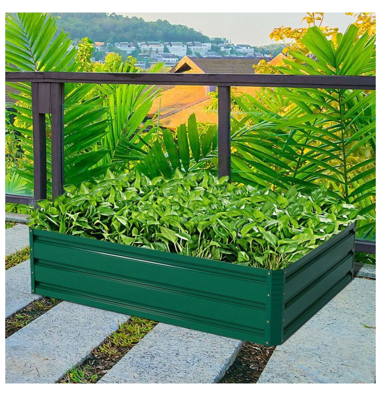 FASCK Patio Raised Garden Bed for Vegetable Flower Planting, Compact ...