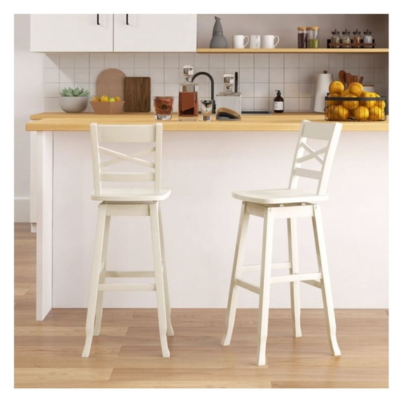 FASCK Swivel 30-Inch Bar Height Stools Set of 2, with Footrest, Adjustable Spinning Stools for Kitchen, Bar, Man Cave