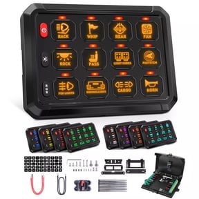 FASDRESS Diy Backlit 12 Gang Electronic Relay System Universal Circuit Control Panel