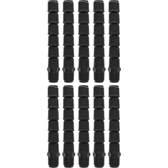 FASHENG 10-Pack 1/2" x 6" Cut-Off Sprinkler Riser - UV-Resistant HDPE, Adjustable Length for Spray Head & Rotor