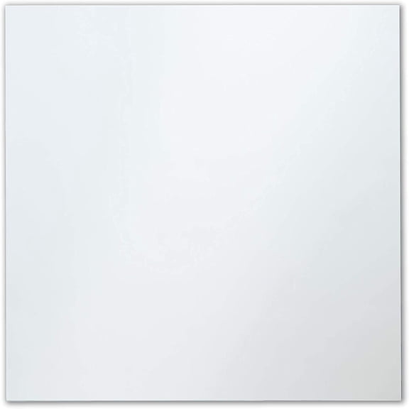 FASHENG 30"x30" Frameless Square Bathroom Wall Mirror, Beveled Edge, Easy Mount, Clear Reflection