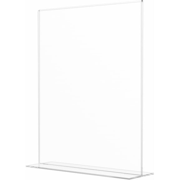 FASHENG 8.5"w x 11"h Sign Holder Literature Flyer Poster Frame Pack of 12 Letter Notice Menu Pricing Deli Table Tent Countertop Expo Event Display Stand Clear Durable Bottom Load