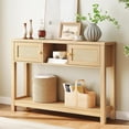 thumbnail image 1 of FASHENG Console Table, 47" Rattan-Like Entryway Table with Storage, Sofa Table Behind Couch for Living Room Entry Foyer Hallway, Natural NL34XG01, 1 of 9