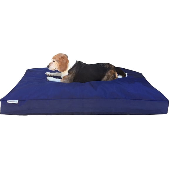 FASHENG Orthopedic Memory Foam Dog Bed, 47"x29" for Medium/Large Dogs, Waterproof Liner & Heavy Duty Nylon Cover, Navy Blue Pillow