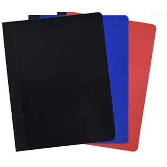 FASHENG Poly Composition Notebook 3-Pack, 7.5"x9.75", 70 College Ruled Sheets, Durable Water-Resistant Cover (Black, Blue, Red)