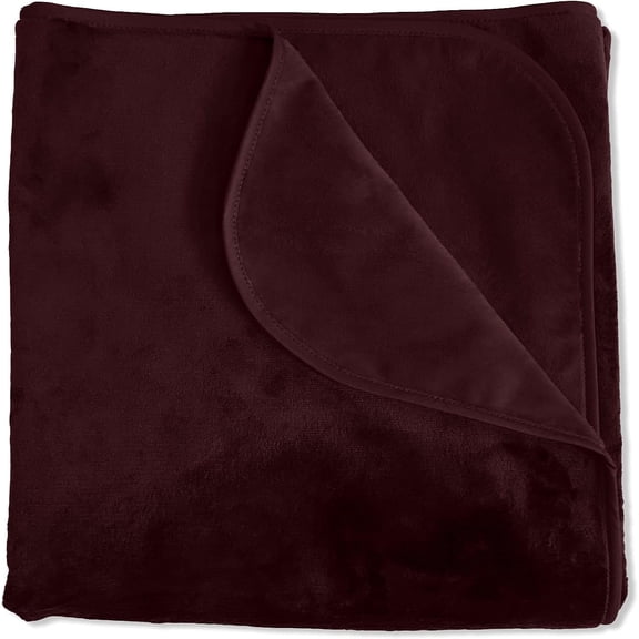 FASHENG Silky Waterproof Throw Blanket for Dogs, Cats, Incontinence - Furniture, Bed, Couch Protector - Soft, Washable, Reversible (Large 70x90", Merlot)