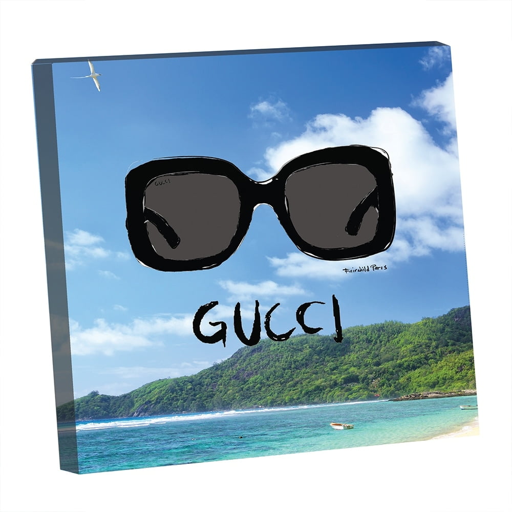 FASHION GLAM SUNGLASSES AT THE BEACH - 14"x14" Canvas Artwork 20 x 30