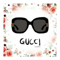 FASHION GLAM SUNGLASSES FLOATING IN FLOWERS - 14"x14" Canvas Artwork 20 x 30