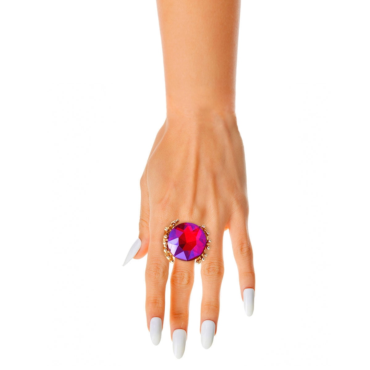 Junky Rings FASHION JUNKY Purple Crystal Branch Ring (StretchtoFit, Purple, Gold ...