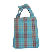 FASHION PLAID BEACH TOTE BAG - Blue