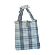 FASHION PLAID BEACH TOTE BAG - White
