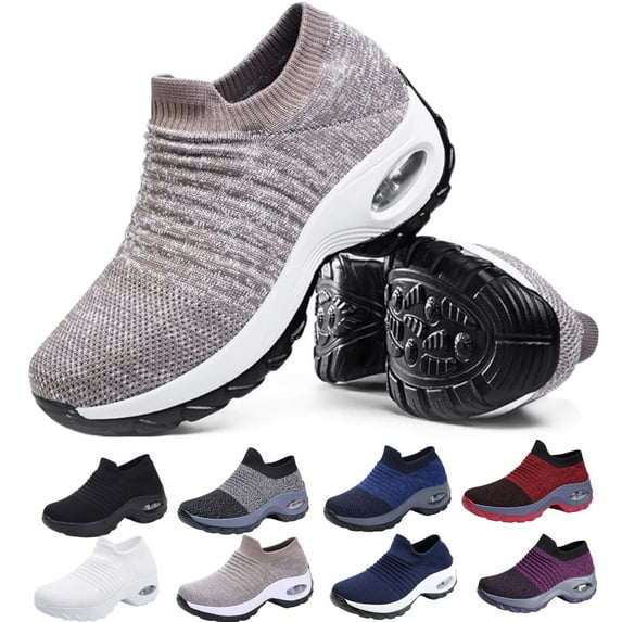 CHICVOMEY Women Slip On Sneakers Orthopedic Walking Shoes for Women Comfort Sneakers with Arch Support Air Cushion Sole for Running & Travel