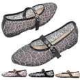thumbnail image 1 of CHICVOMEY Flats for Women Breathable Mesh Shoes for Women Casual Work Ballet Flats Shoes Leopard Flats with Adjustable Strap, 1 of 6