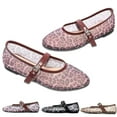 thumbnail image 1 of CHICVOMEY Flats for Women Breathable Mesh Mary Jane Shoes for Women Casual & Work Ballet Flats Shoes Leopard Flats with Adjustable Strap, 1 of 7