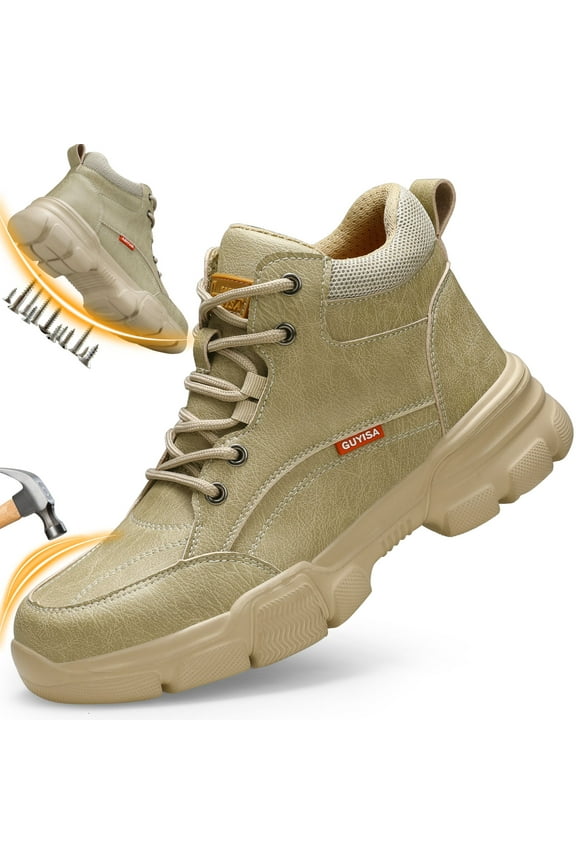 Lightweight Safety Work Boots for Men Waterproof Boots Steel Toe Shoes Puncture-Proof Work Shoes for Men
