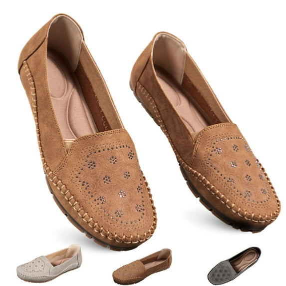 CHICVOMEY Loafers for Women Business Casual Slip On Shoes Loafers Lightweight Memory Foam Comfort with Anti-Slip Sole Women Flats for Office Walking & Daily Wear