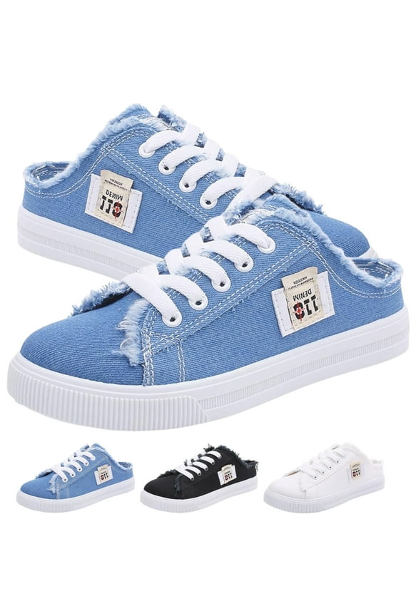 Canvas Slip On Tennis Shoes for Women Lightweight & Breathable Mules Comfort Fashion Tennis Shoes Sneakers for Casual Walking & Work