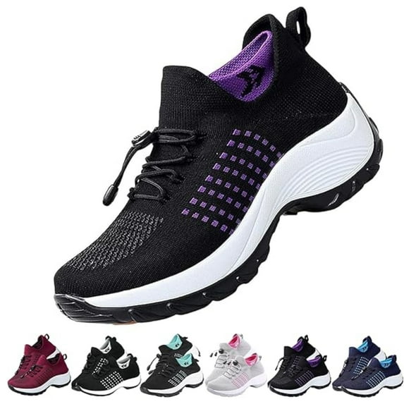 CHICVOMEY Orthopedic Shoes for Women's Arch Support Sneakers Breathable Orthopedic Shoes with Massage Insole Slip-Resistant Casual Walking Shoes