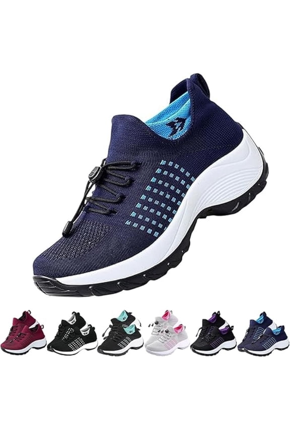 Orthopedic Shoes for Women's Arch Support Sneakers Breathable Orthopedic Shoes with Massage Insole Slip-Resistant Casual Walking Shoes