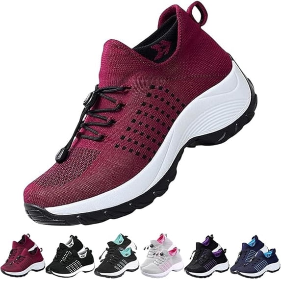 CHICVOMEY Orthopedic Shoes for Women's Arch Support Sneakers Breathable Orthopedic Shoes with Massage Insole Slip-Resistant Casual Walking Shoes