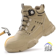 CHICVOMEY Steel Toe Shoes for Men Waterproof Lightweight Work Boots for Men Work shoes Puncture-Proof Industrial-Grade Non-Slip Steel Toe Boots