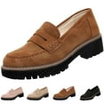 thumbnail image 1 of CHICVOMEY Vintage Penny Loafers for Women Slip On Platform Shoes with Lug Sole Arch Support Comfort Non-Slip Work Shoes for office Business Casual, 1 of 8
