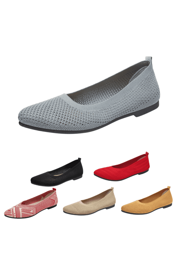 Women’s Flats Shoes Comfortable and Soft Flats Crochet Mesh Sharp tip Toe Slip-On Casual Flats Dress Shoes 