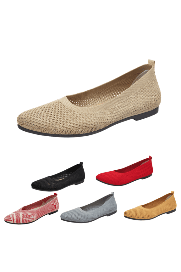 Women’s Flats Shoes Comfortable and Soft Flats Crochet Mesh Sharp tip Toe Slip-On Casual Flats Dress Shoes 
