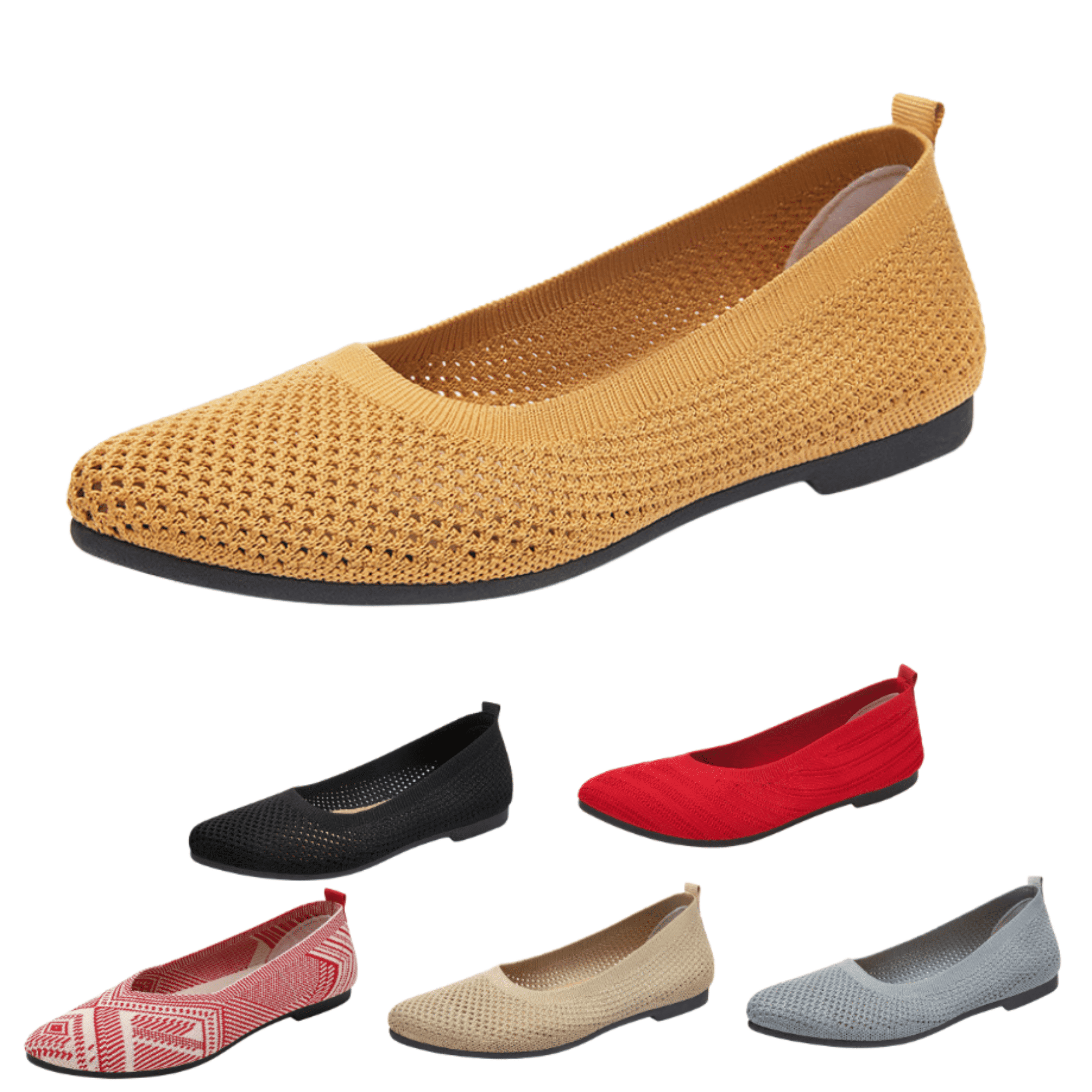 Sharp Point Shoes PPCHVOMEY Women’s Flats Shoes Comfortable and Soft Flats Crochet Mesh ...