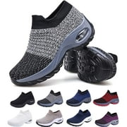 CHICVOMEY Women Walking Sneakers Breathable Lightweight Slip On Shoes Air Cushion Running Comfort Non-Slip Arch Support Sneakers for Women