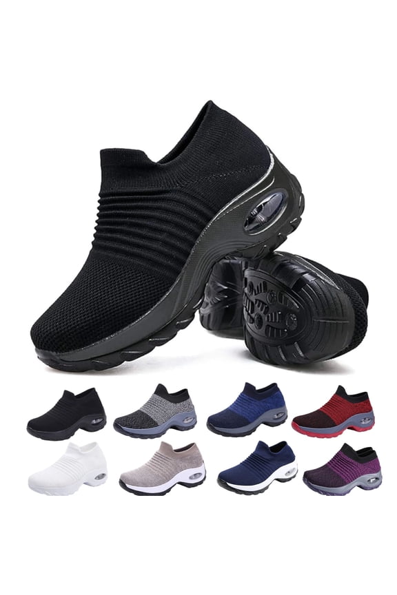 Women Slip On Sneakers Orthopedic Walking Shoes for Women Comfort Sneakers with Arch Support Air Cushion Sole for Running & Travel