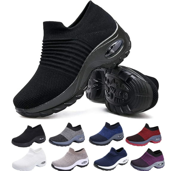 CHICVOMEY Women Slip On Sneakers Orthopedic Walking Shoes for Women Comfort Sneakers with Arch Support Air Cushion Sole for Running & Travel