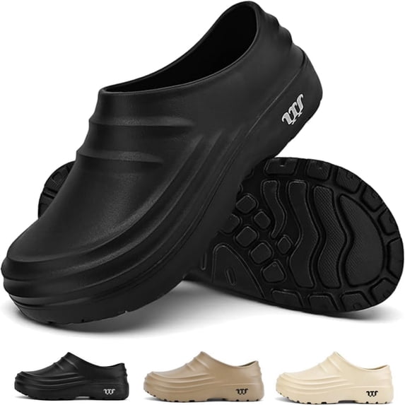 PPCHVOMEY Work Clogs Shoes for Women with Arch Support Non-Slip Shoes for Men Women with Waterproof Cushioned Mules & Clogs for Nurse Chef Indoor Outdoor