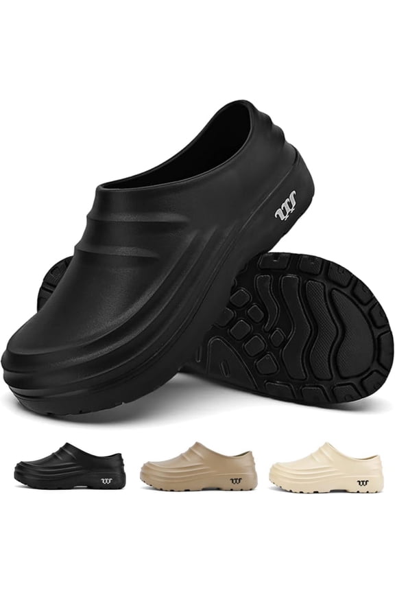 PPCHVOMEY Work Clogs Shoes for Women with Arch Support Non-Slip Shoes for Men Women with Waterproof Cushioned Mules & Clogs for Nurse Chef Indoor Outdoor