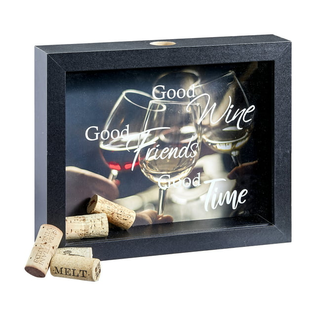 FASHIONCRAFT 82493 Wine Cork Holder, Shadow Box, Wine Lovers’ Gift, Anniversary Favors, Wedding Favors