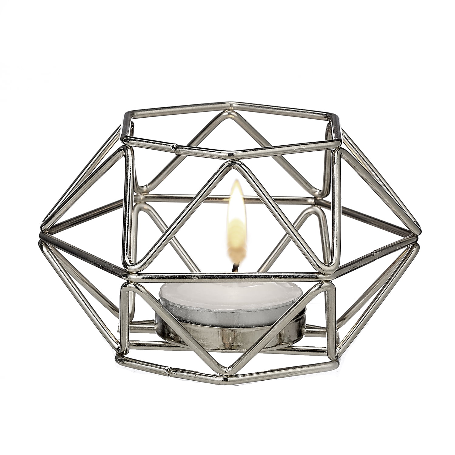 FASHIONCRAFT 8251 Silver Hexagon Shaped Geometric Design Tea