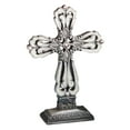 thumbnail image 1 of FASHIONCRAFT 8639 Pewter Color Cross Statue with Ivory Enamel Inlay, Religious Favor, Baptism Favor, Event Favor, 1-Piece, 1 of 5