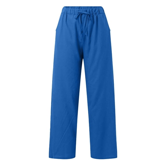FASHIONPANT Fashion Casual Pants For Women Daily Elastic Waist Pockets Straight Loose Long Pants