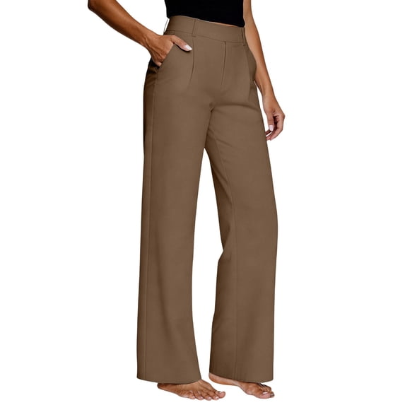 FASHIONPANT Fashion Casual Pants For Women Dress Wide Leg Work Slacks Stretchy Straight High Waisted Pants