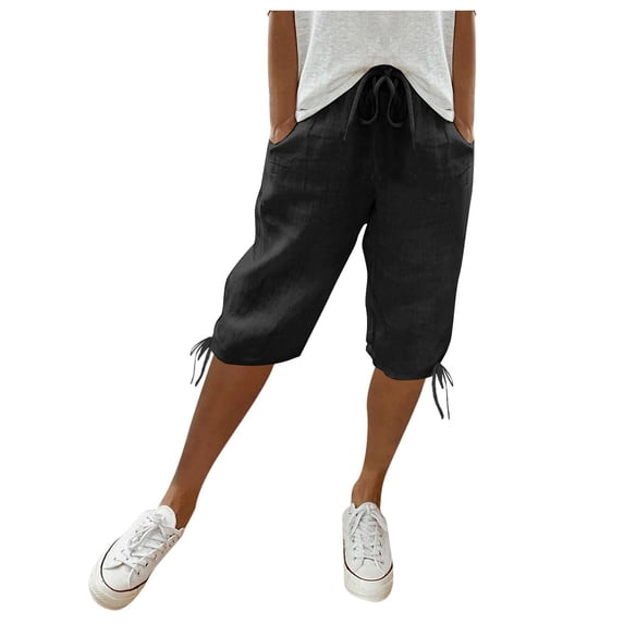 FASHIONPANT Fashion Casual Pants For Women Knee Length Loose Pants