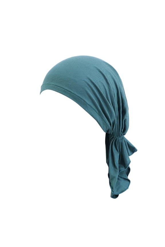 Fashion Hats For Women Adjustable Beading Braid Hat Muslim Ruffle Cancer Wrap Sleep Satin Lined Hair Bucket Hat