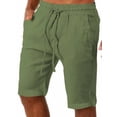 thumbnail image 1 of FASHIONWT Casual Drawstring Cropped Pants Insert Pockets Linen Men Shorts, 1 of 4