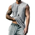 thumbnail image 1 of FASHIONWT Casual Plain Sleeveless Button Tops Men Athletics Vest, 1 of 4